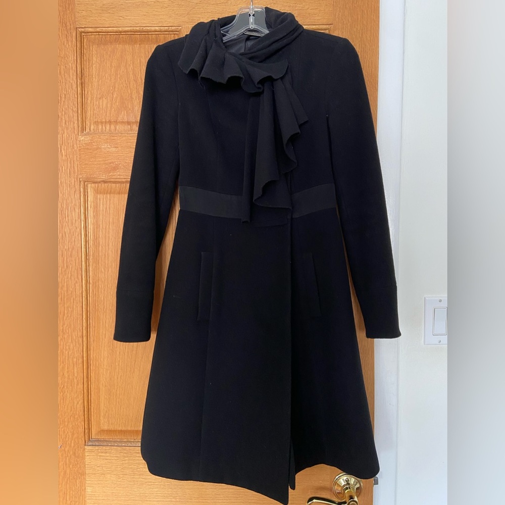 Diane Von Furstenberg Wool Cashmere Coat Black Size 0